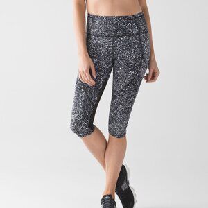 Lululemon Splatter Print Mesh Panel Crop Leggings Size 4